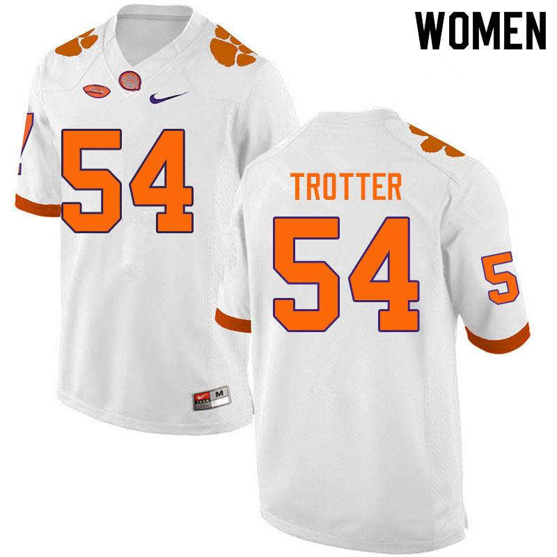 Women #54 Mason Trotter Clemson Tigers College Football Jerseys Sale-White